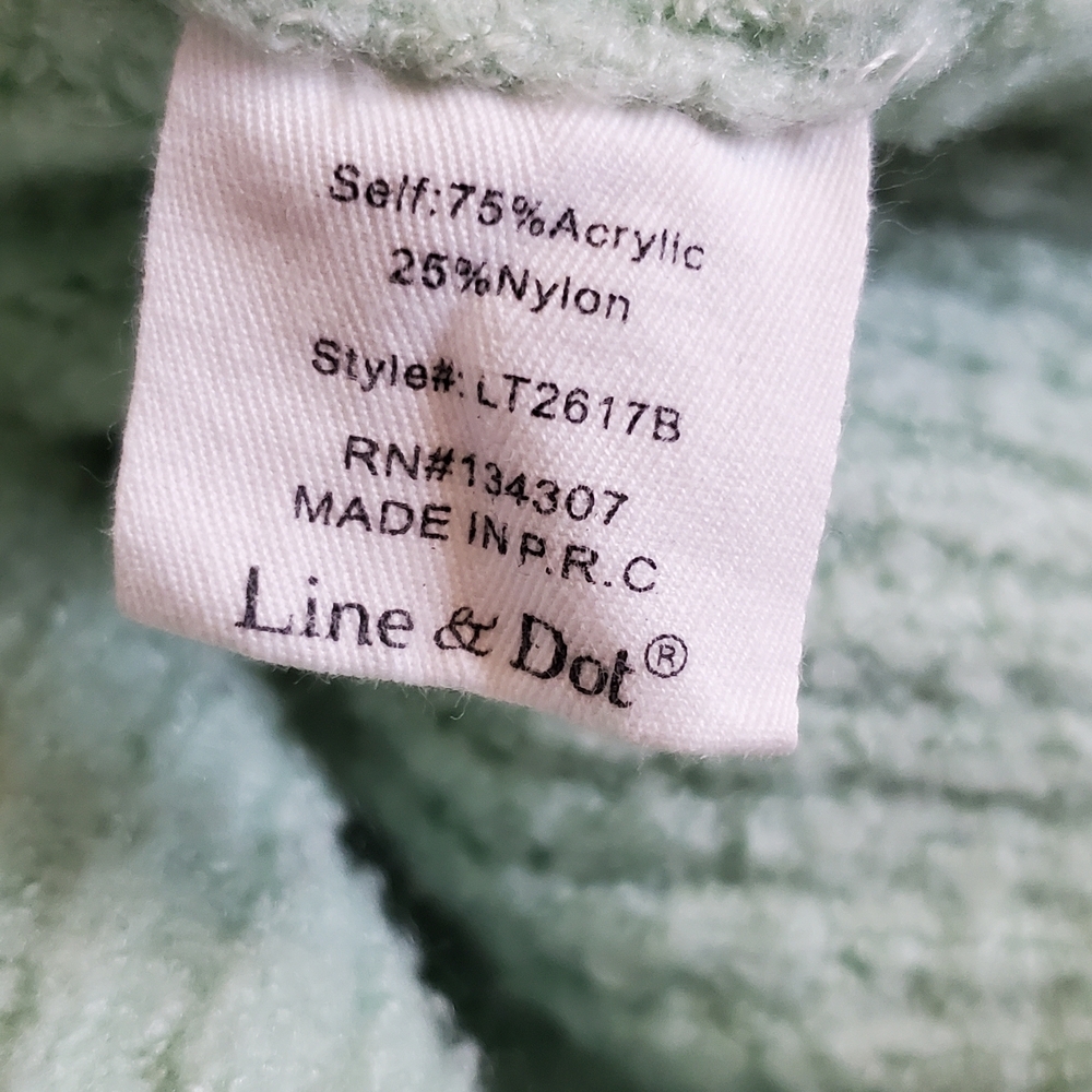 Line & Dot Mint Green Cropped Cozy Sweater Bishop Ballon Sleeve - Picture 5 of 5